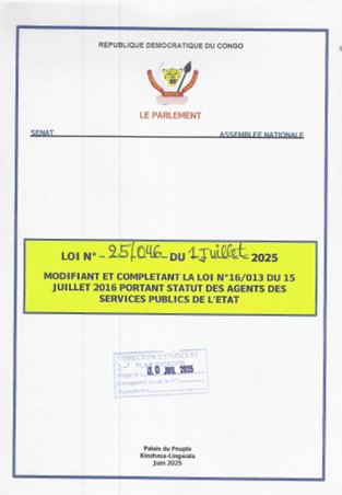 loi modifiant et complétant le statut